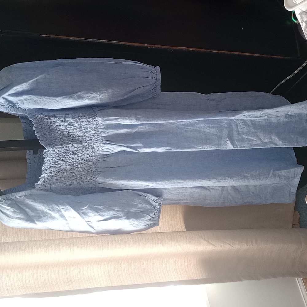 J. Crew Smocked Blue Dress